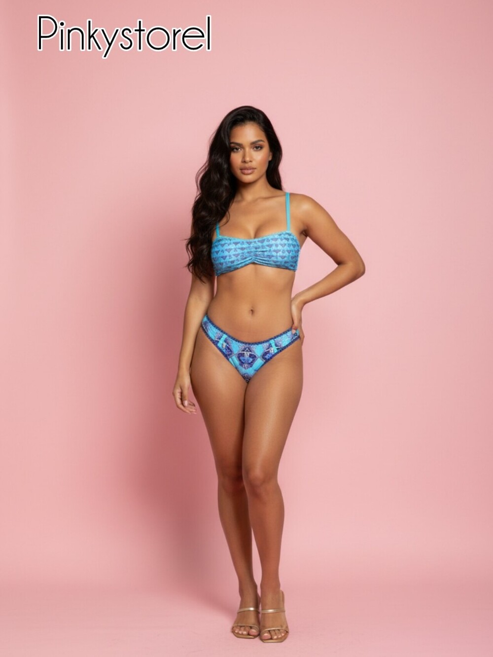 🦋Light Blue Floral BirdBikini🦋